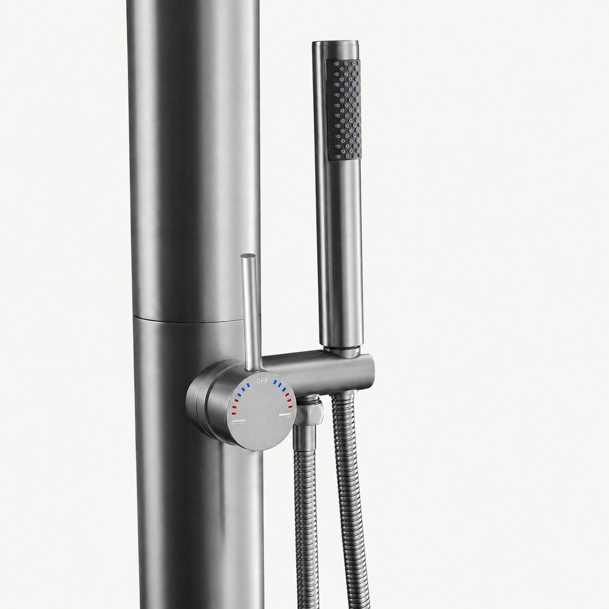 Ayla Outdoor Shower · Brushed Silver