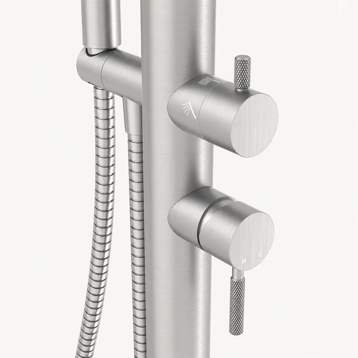 Amara Outdoor Shower · Brushed Silver