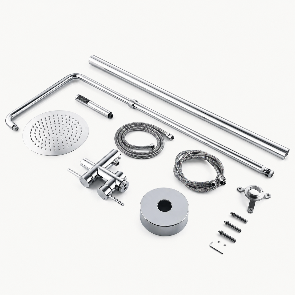 Elara Outdoor Shower · Brushed Silver