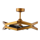 31 Inch Willie Antique Golden Luxury Fandelier with Light and Remote Control - Perimost