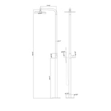 Curved Freestanding Outdoor Shower - Brushed