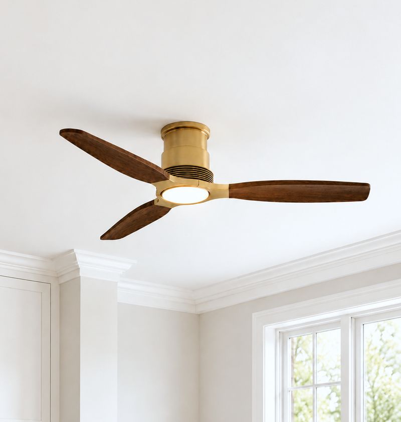 Louise Flush Ceiling Fan 56" · Solid Wood Blades