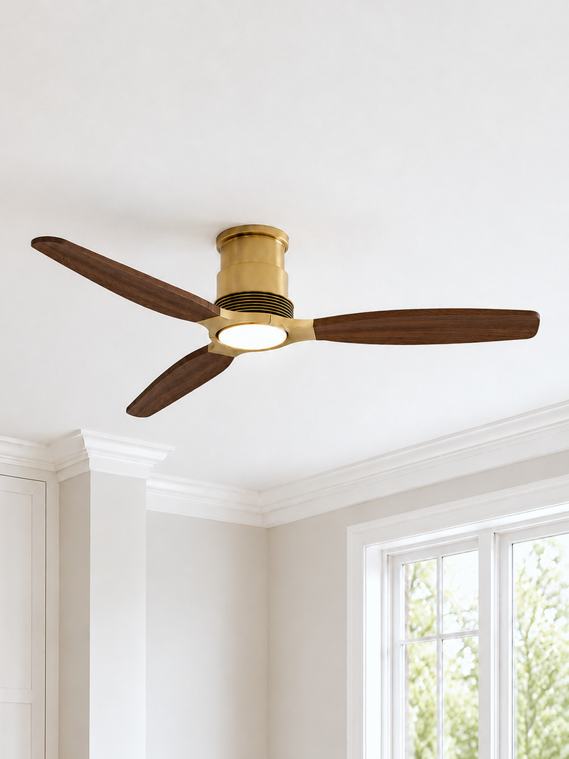 Louise Flush Ceiling Fan 56" · Solid Wood Blades