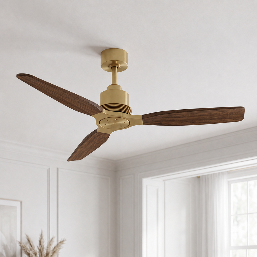 Louise Ceiling Fan 56" · Solid Wood Blades · No Light