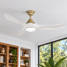 Sylvie 48" Solid Wood Ceiling Fan with Light · Charcoal & Matte Black