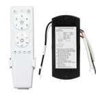 Ceiling fan remote control and DC motor controller with labeled buttons and wires