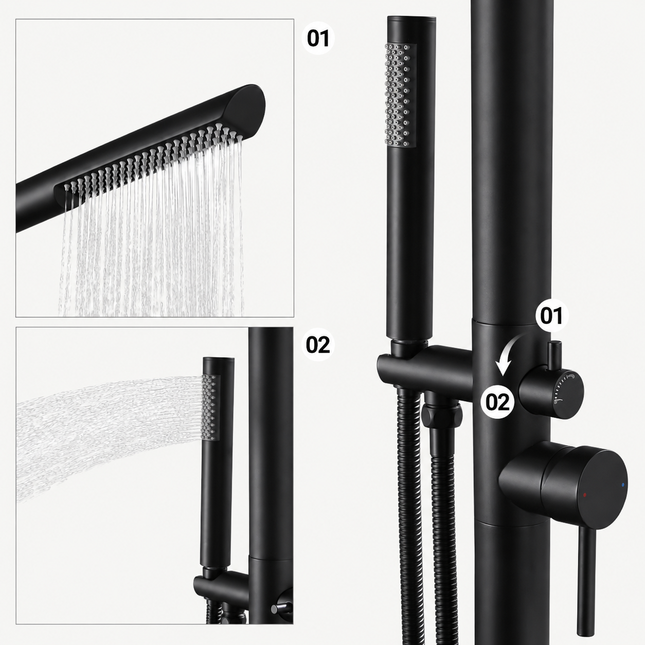 Leona Outdoor Shower · Matte Black