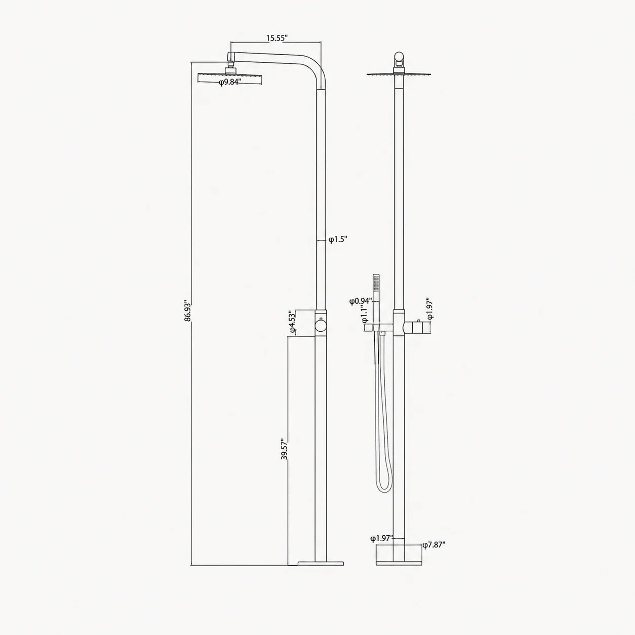 Adler Outdoor Shower · Matte Black