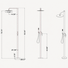Rhea Outdoor Shower · Brushed Silver