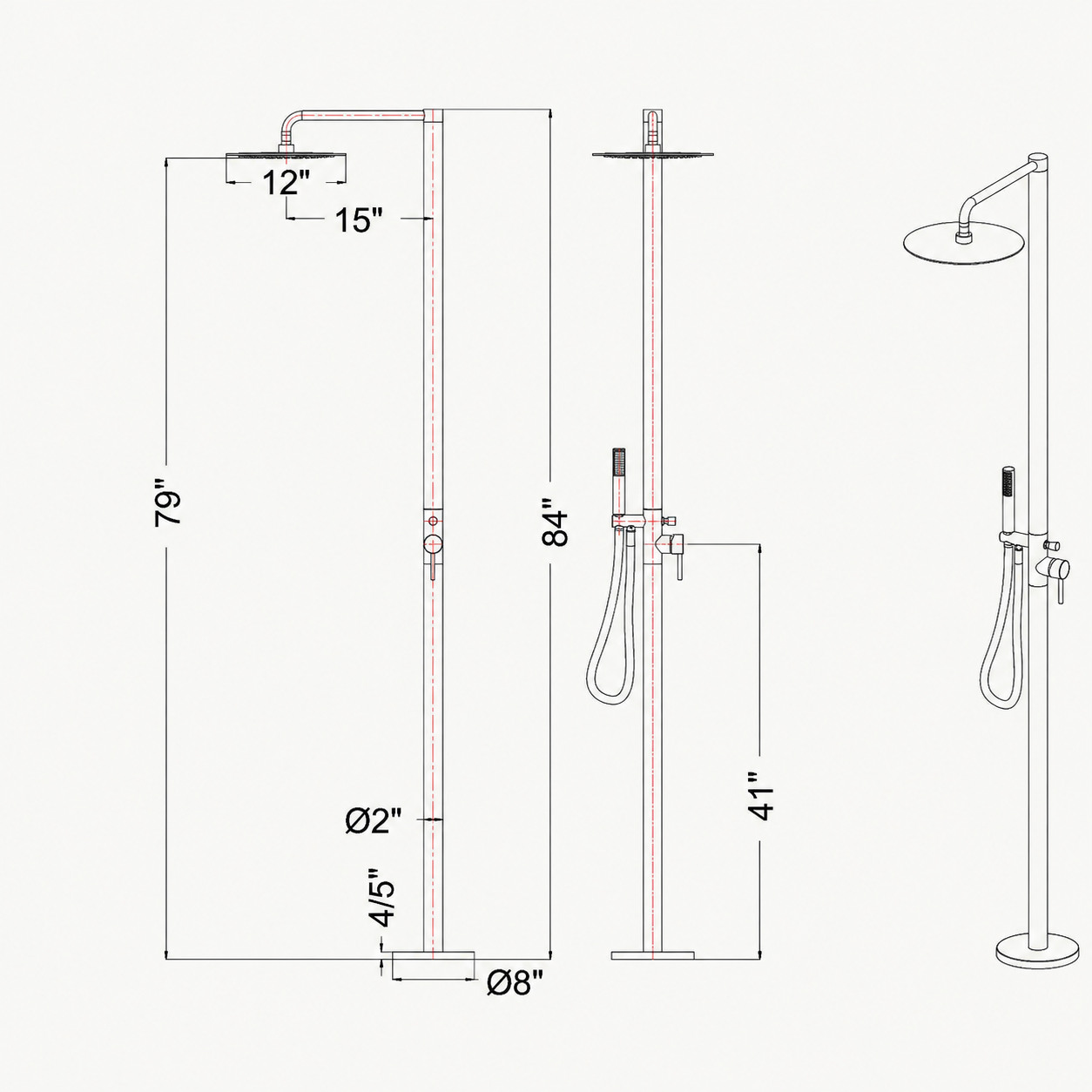 Marlow Outdoor Shower · Matte Black
