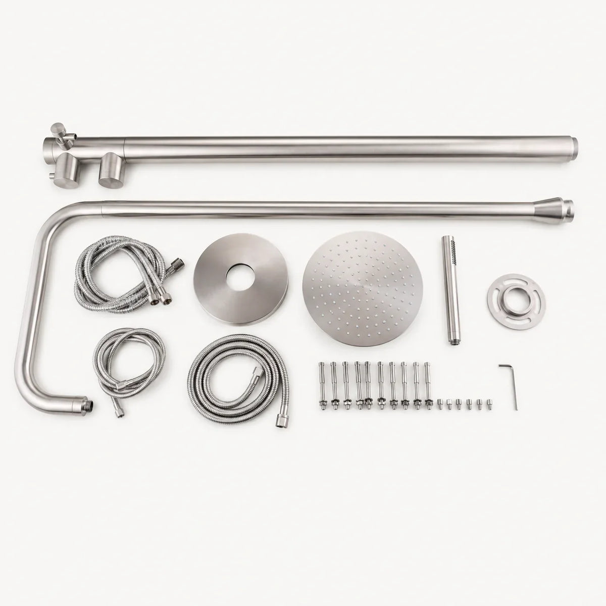 Everett Outdoor Shower · Brushed Silver