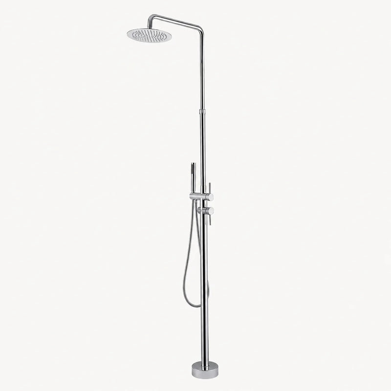 Elara Outdoor Shower · Brushed Silver