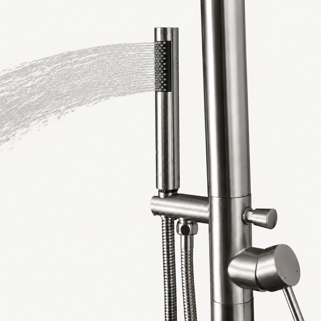 Atlas Outdoor Shower · Brushed Silver