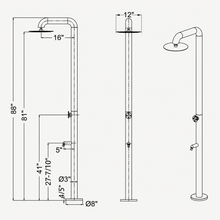 Alora Outdoor Shower · Brushed Silver