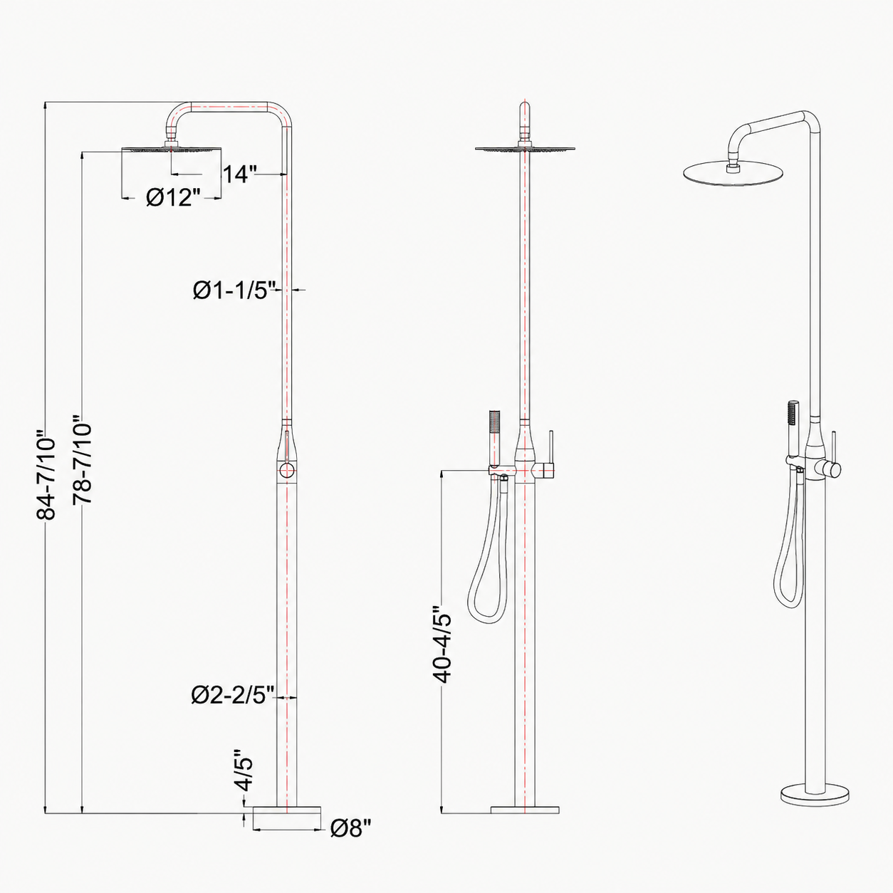 Camille Outdoor Shower · Matte Black