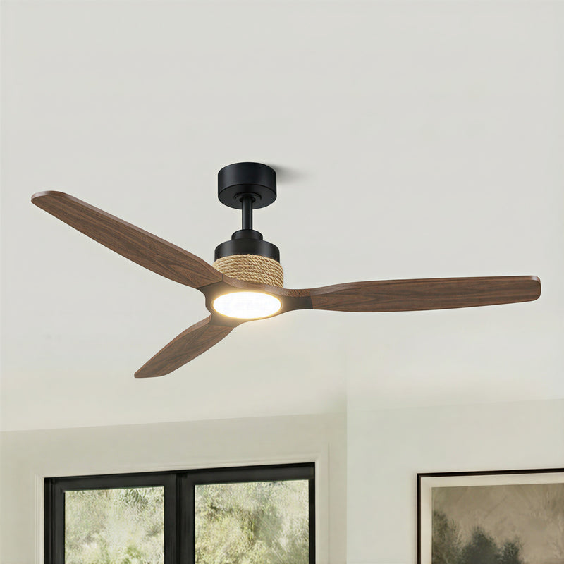 Louise Wooden-Blade Fan 56" - Black