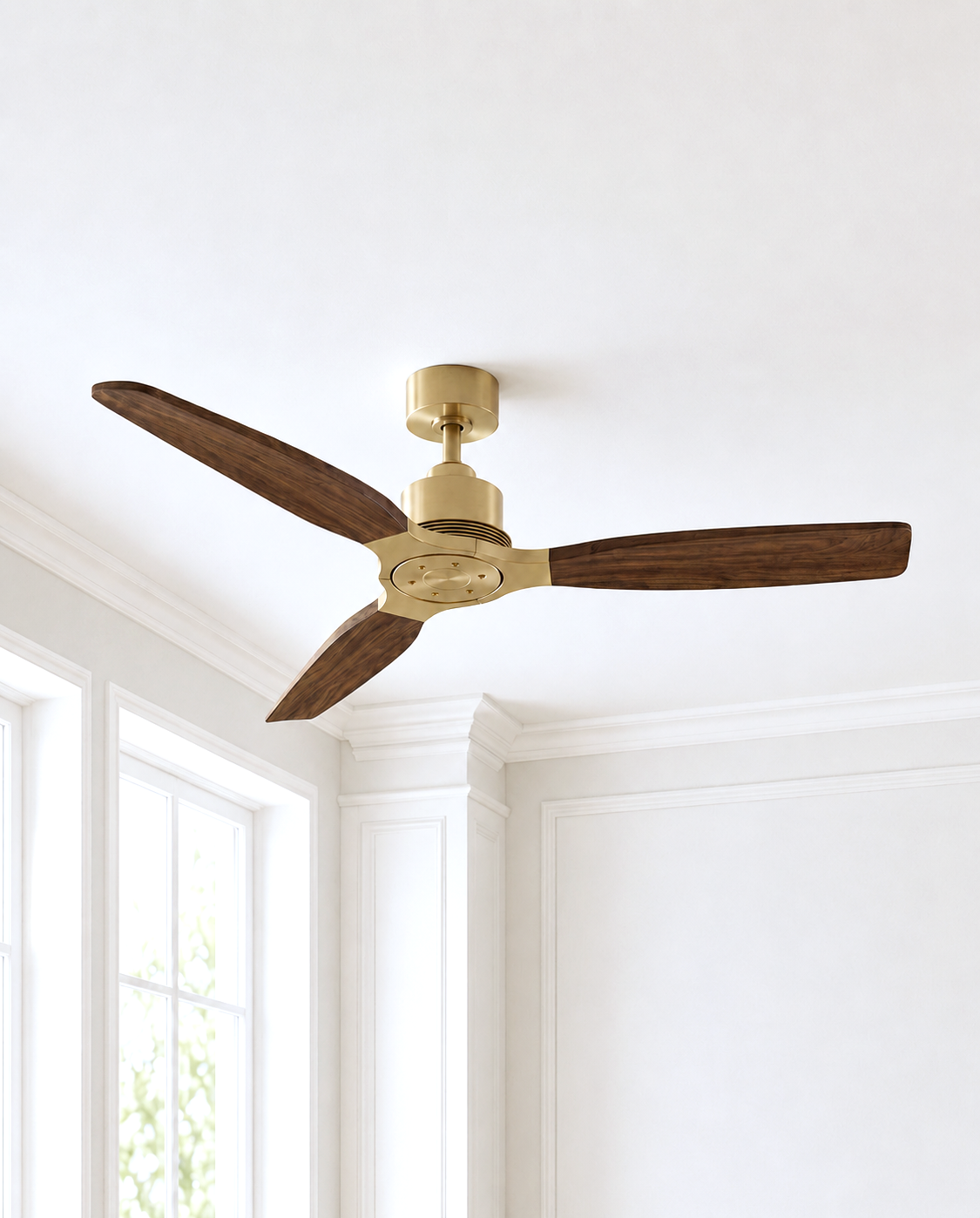 Louise Ceiling Fan 56" · Solid Wood Blades · No Light