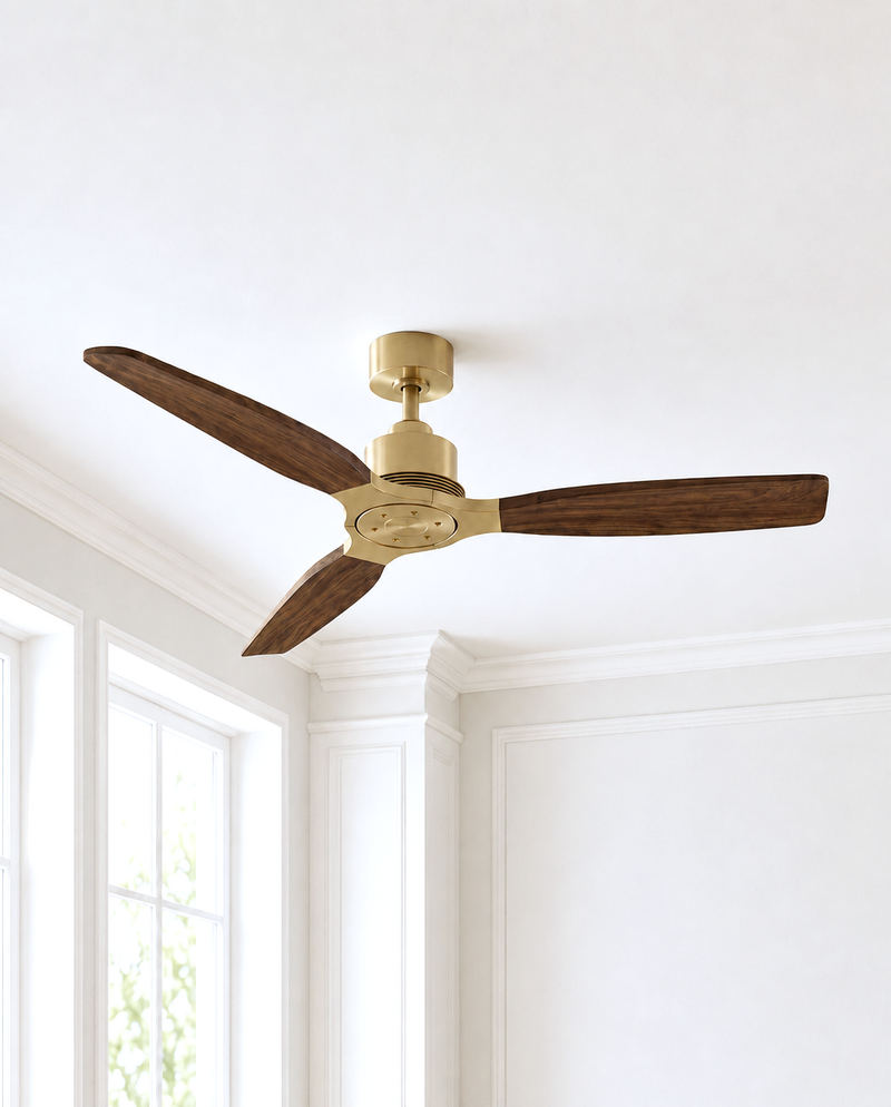 Louise Ceiling Fan 56" · Solid Wood Blades · No Light