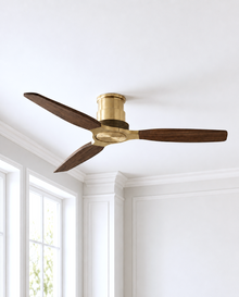 Louise Flush Ceiling Fan 56" · Solid Wood Blades · No Light