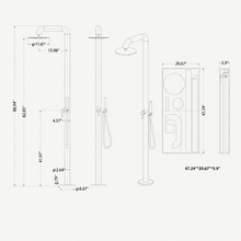 Luna Outdoor Shower · Brushed Gold