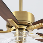 52 Inch Rory Modern Downrod Mount LED Ceiling Fan with Remote Control - Perimost