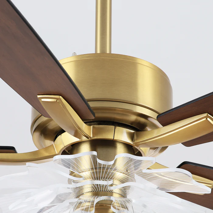 52 Inch Rory Modern Downrod Mount LED Ceiling Fan with Remote Control - Perimost