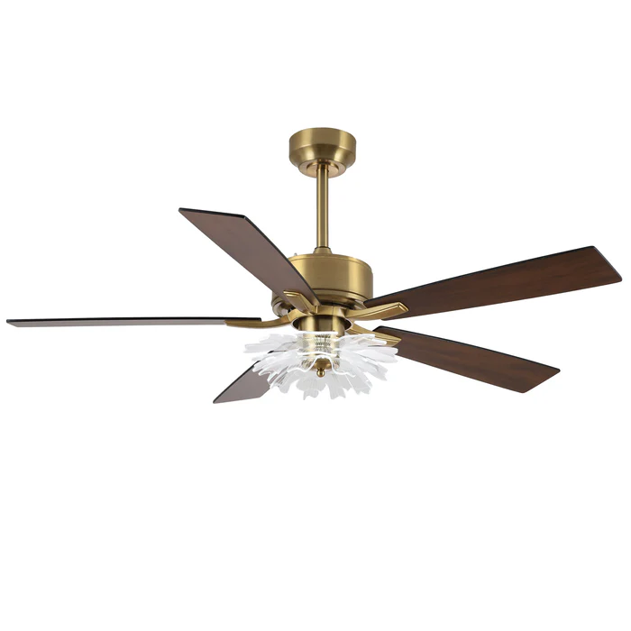 52 Inch Rory Modern Downrod Mount LED Ceiling Fan with Remote Control - Perimost