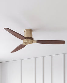 Louise Flush Ceiling Fan 48" · Solid Wood Blades · No Light