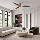Louise Flush Ceiling Fan 48" · Solid Wood Blades · No Light