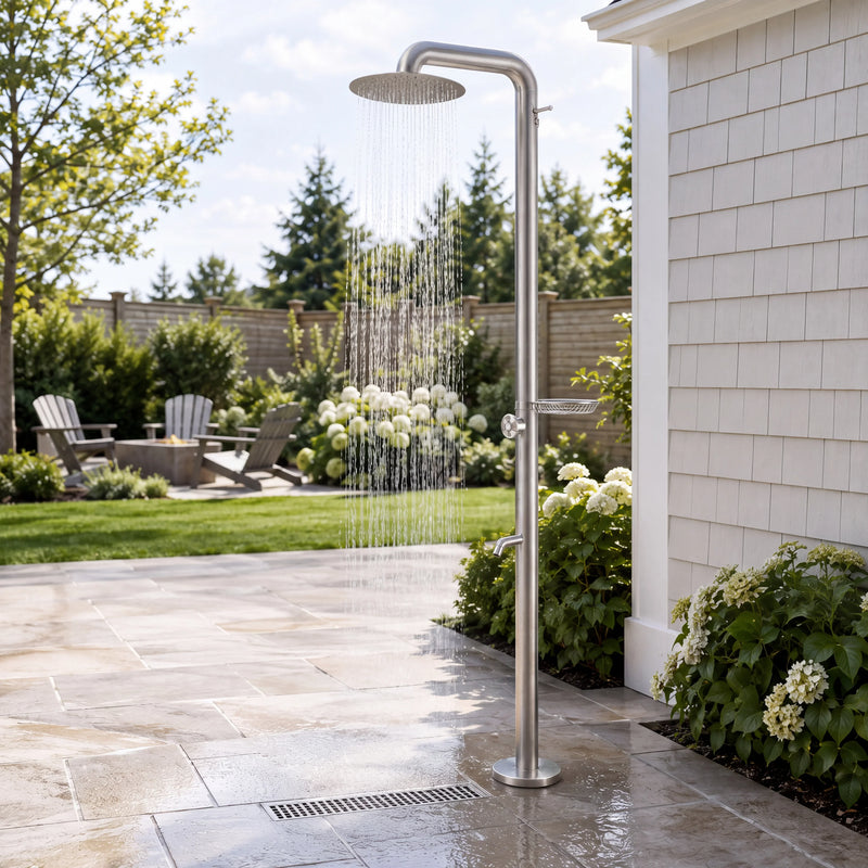 Alora Outdoor Shower · Brushed Silver