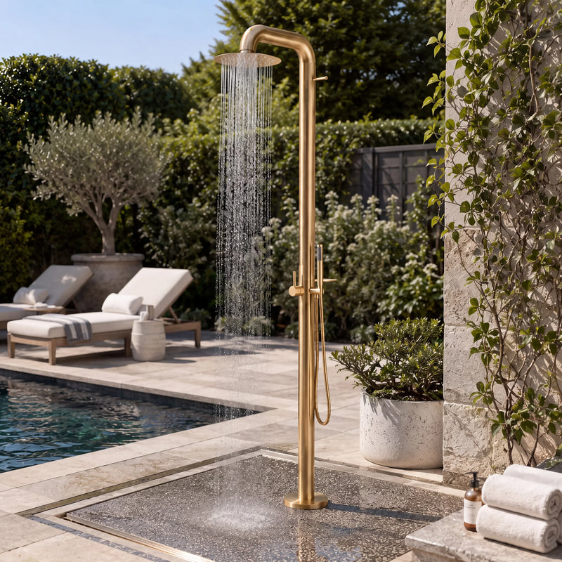 Arden Outdoor Shower · Brushed Gold