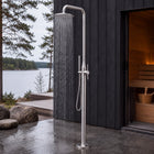 Cora Outdoor Shower · Brushed Silver