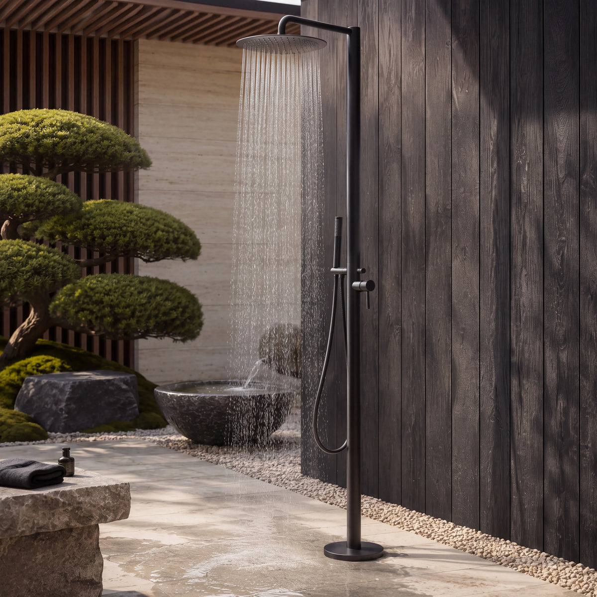 Maya Outdoor Shower · Matte Black