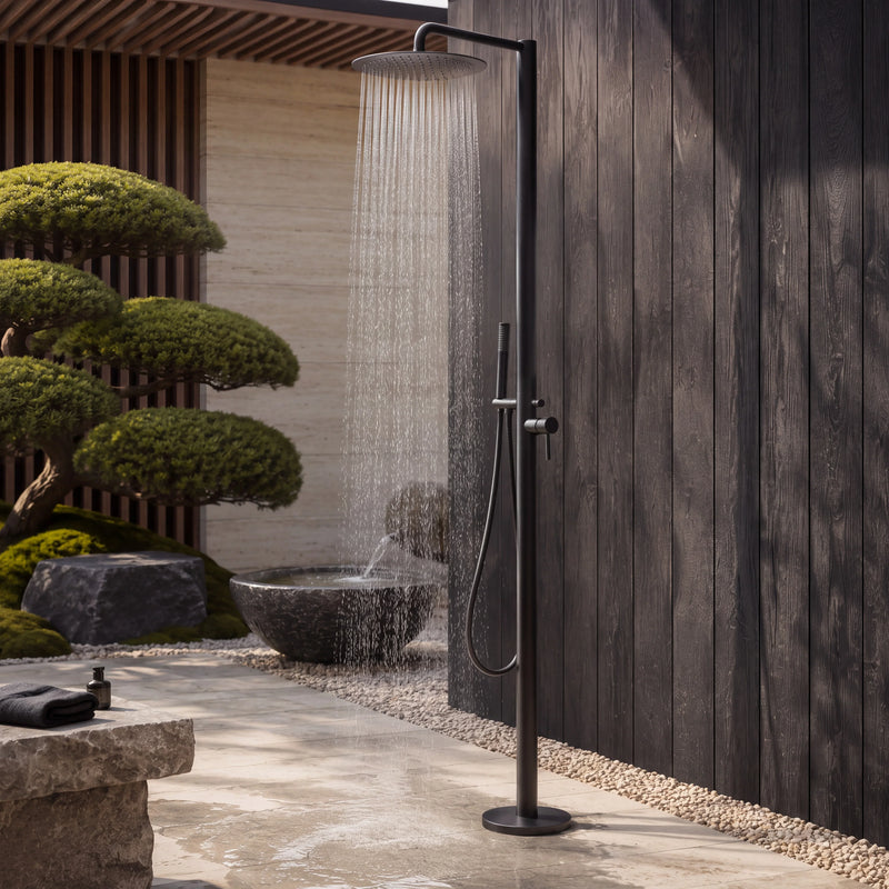 Maya Outdoor Shower · Matte Black