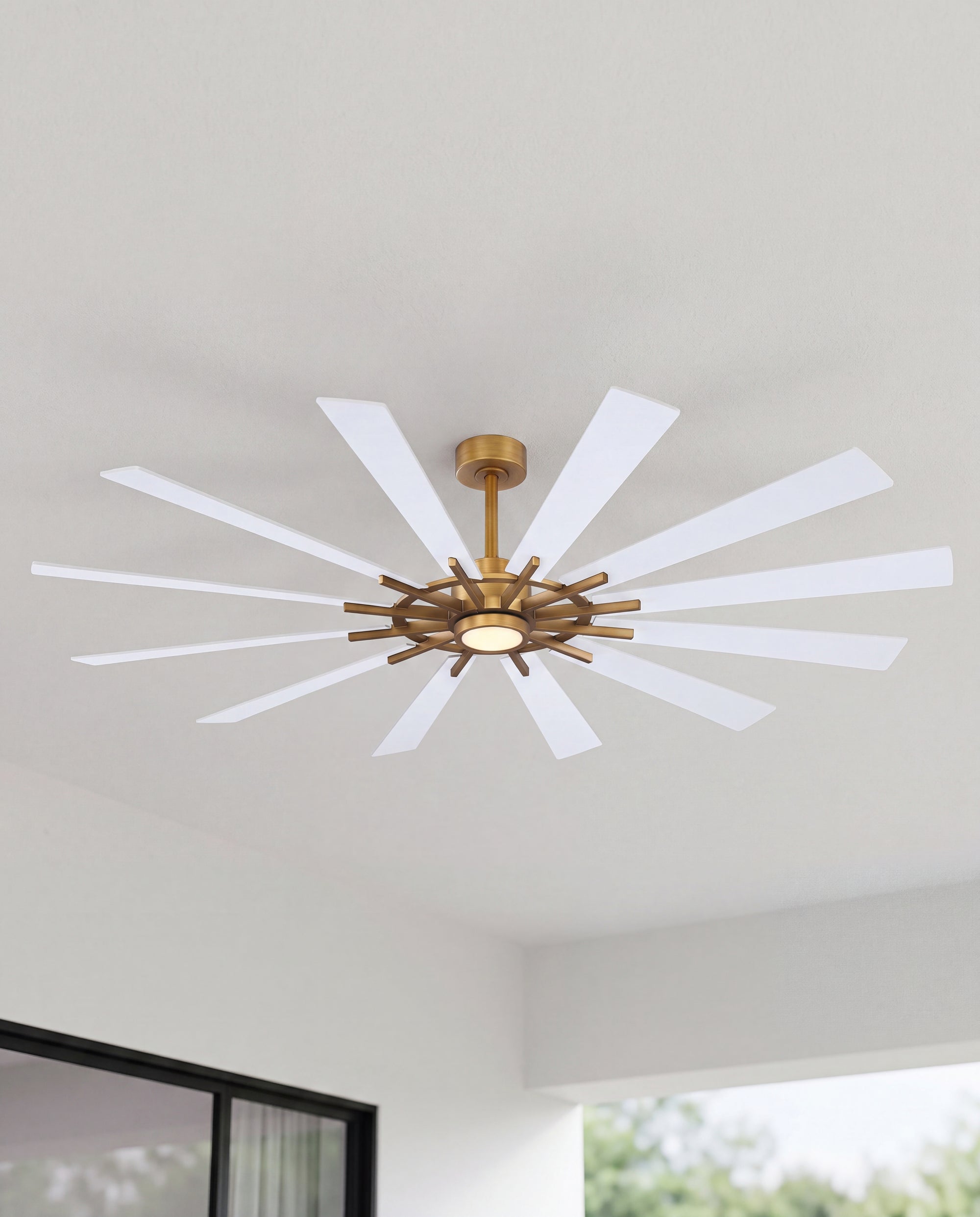 Maverick 72" Ceiling Fan with Light · Reversible Black & White Blades