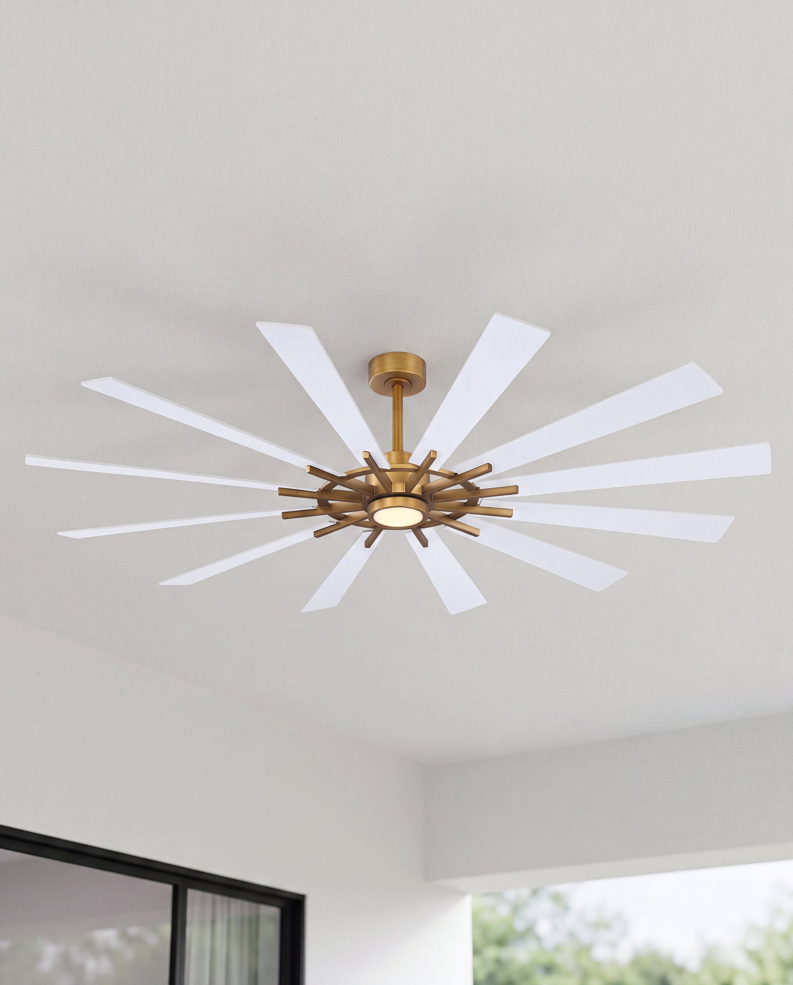 Maverick 72" Ceiling Fan with Light · Reversible Black & White Blades