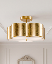 Golden Semi-Flush Ceiling Light