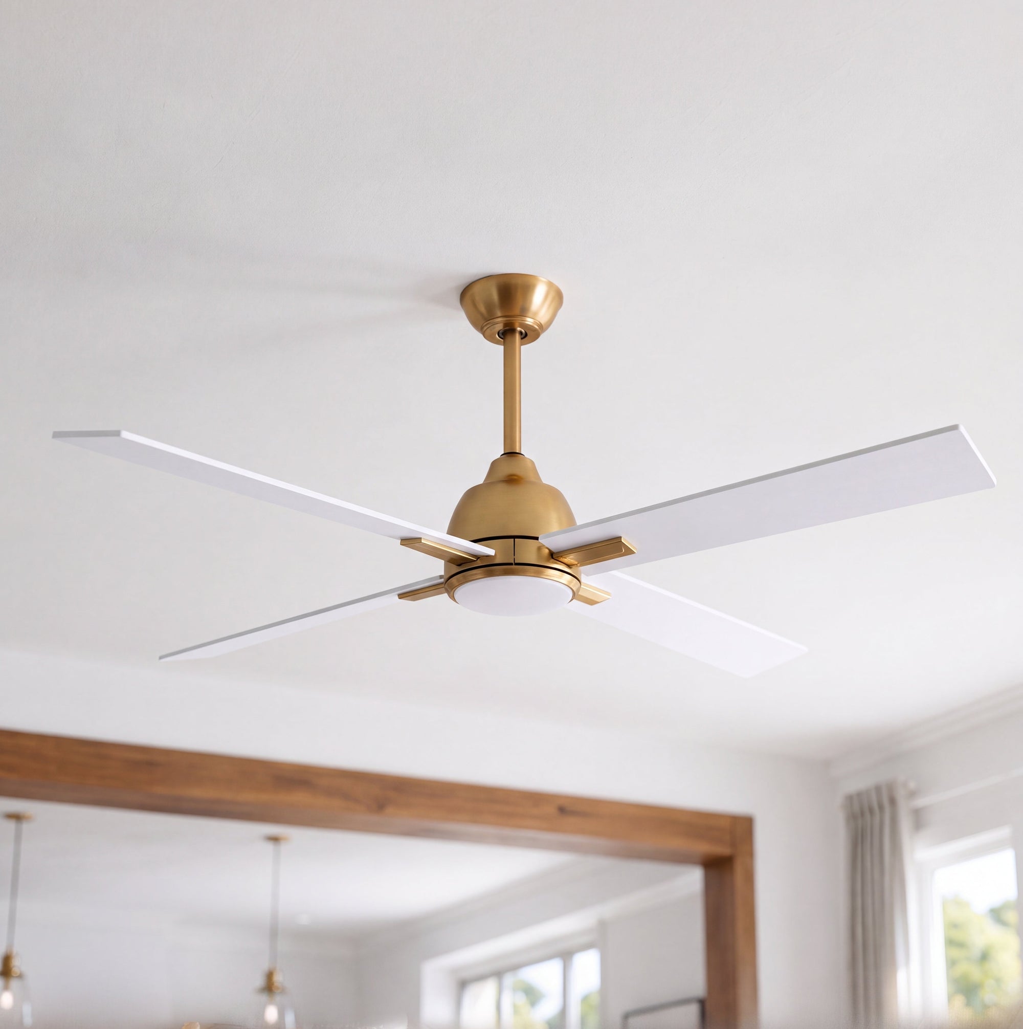Linden White Ceiling Fan with Light 48"
