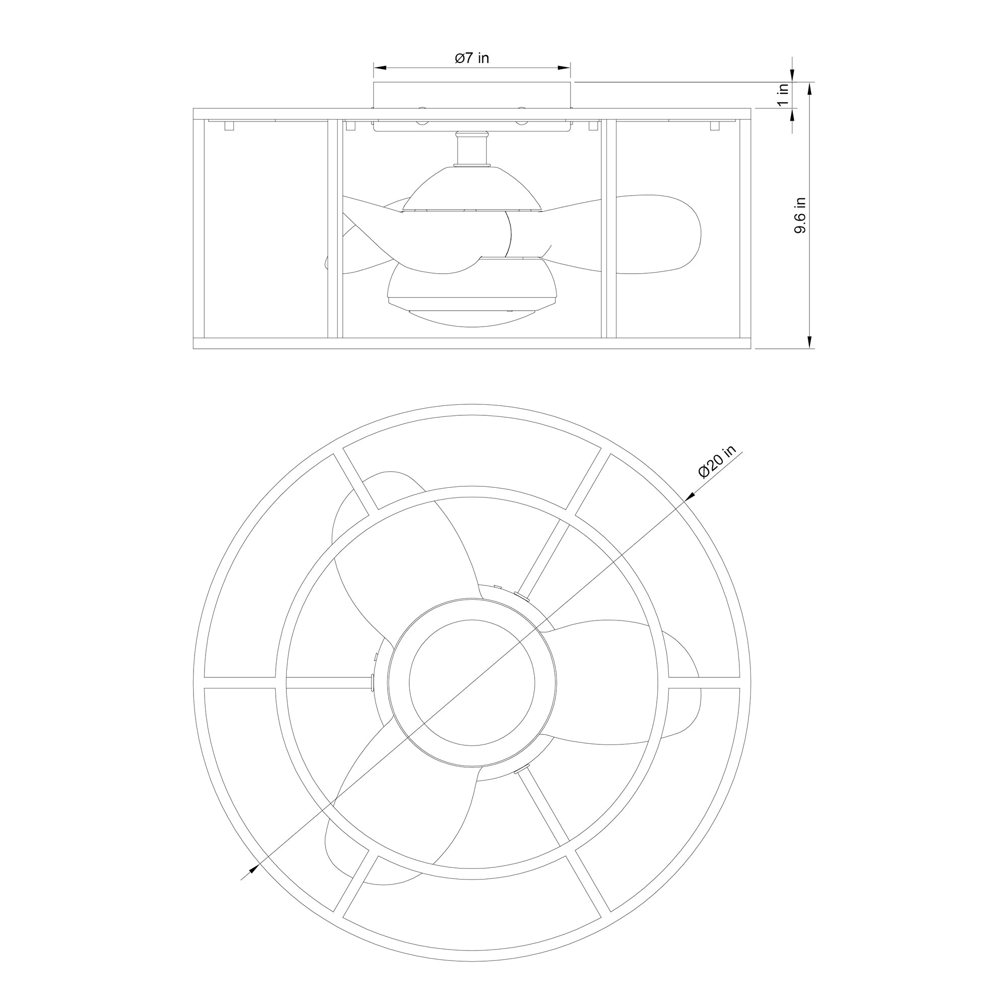 Kanpur Flush Ceiling Fan 20"