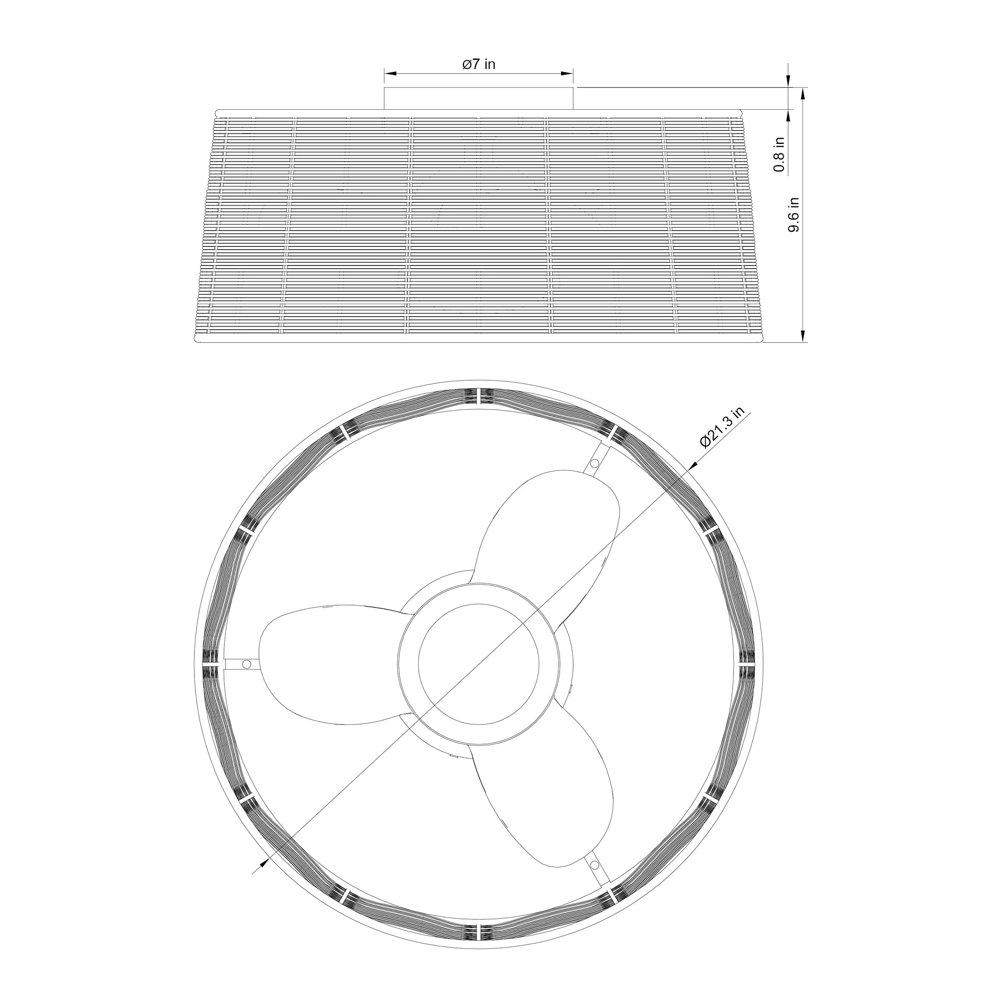 21" Coimbatore Flush Mount Ceiling Fan