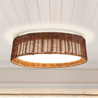 Rattan Weave Flush Mount 17"