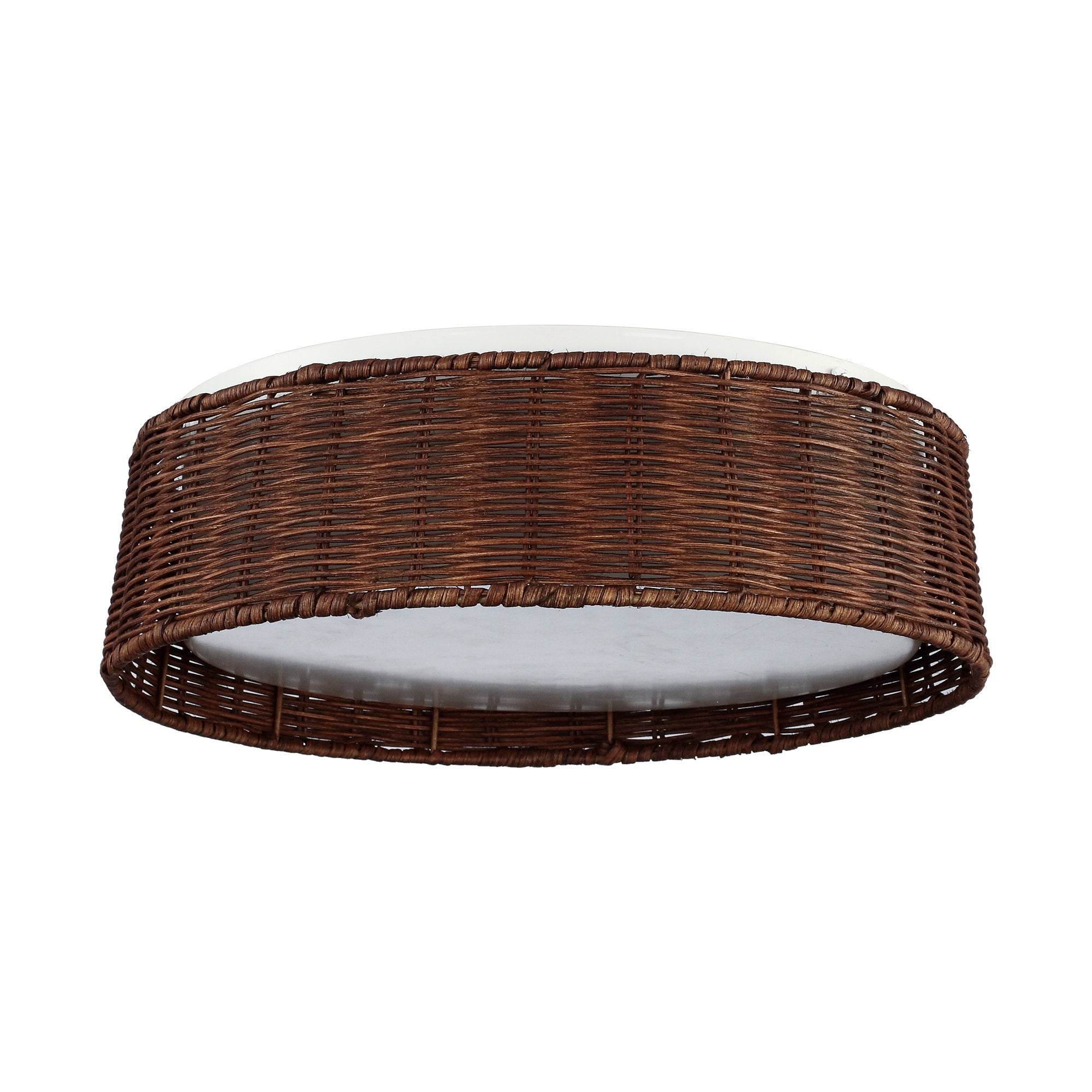 Rattan Weave Flush Mount 17"