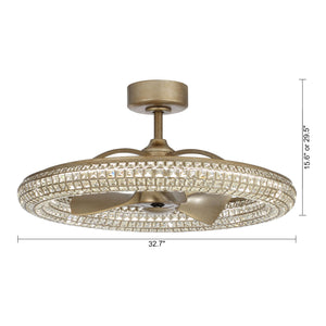 33" Bucholz Crystal Ceiling Fan