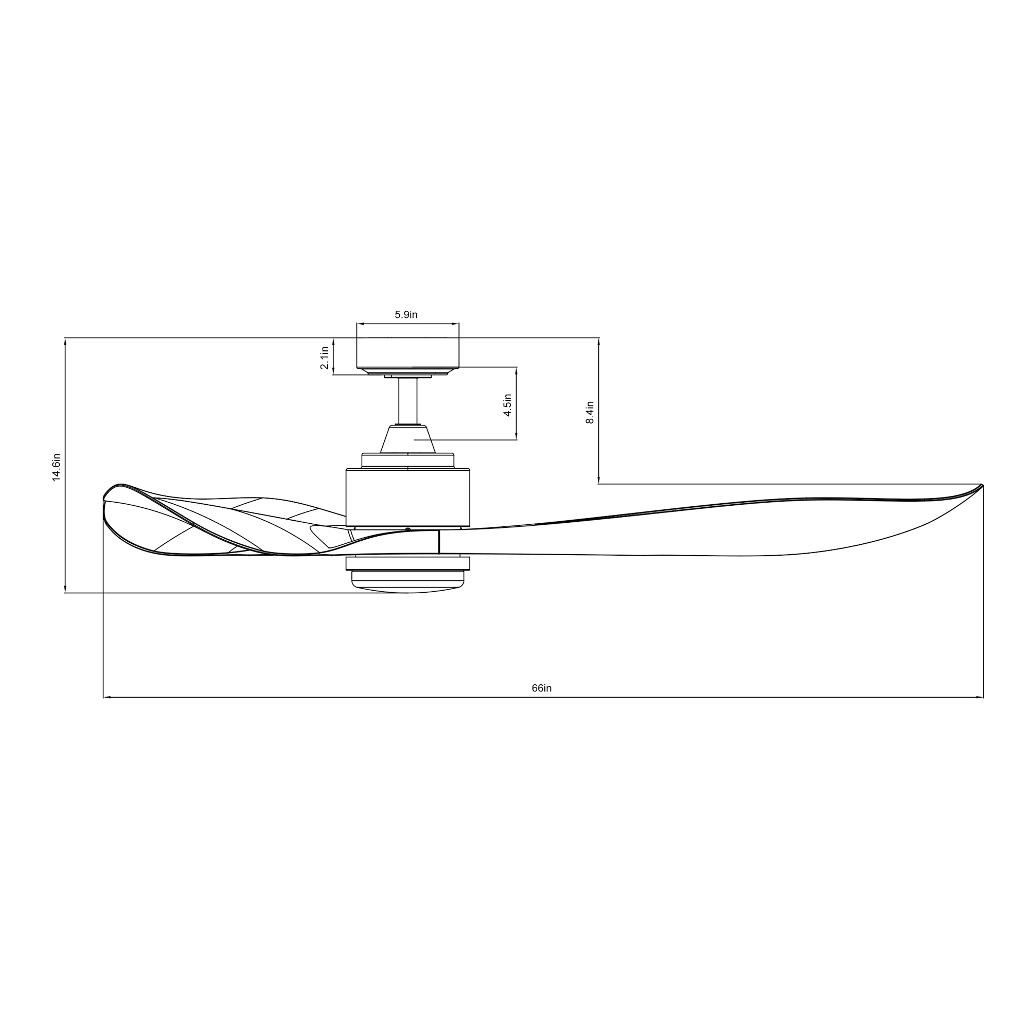 Misael Propeller Ceiling Fan 66"