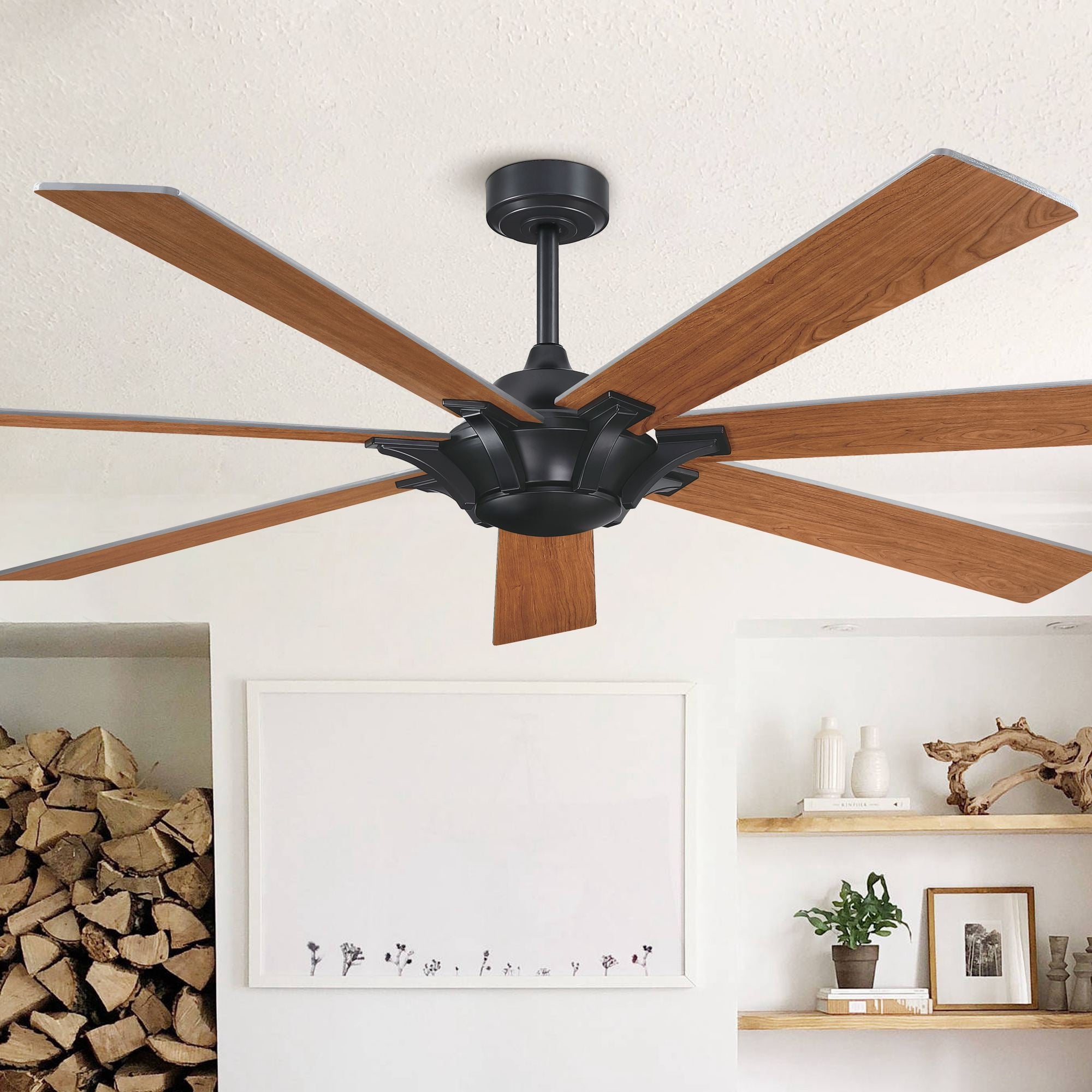 Farmhouse Nickel Ceiling Fan 72"