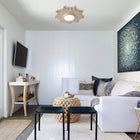 White Sunburst Flush Mount 22"