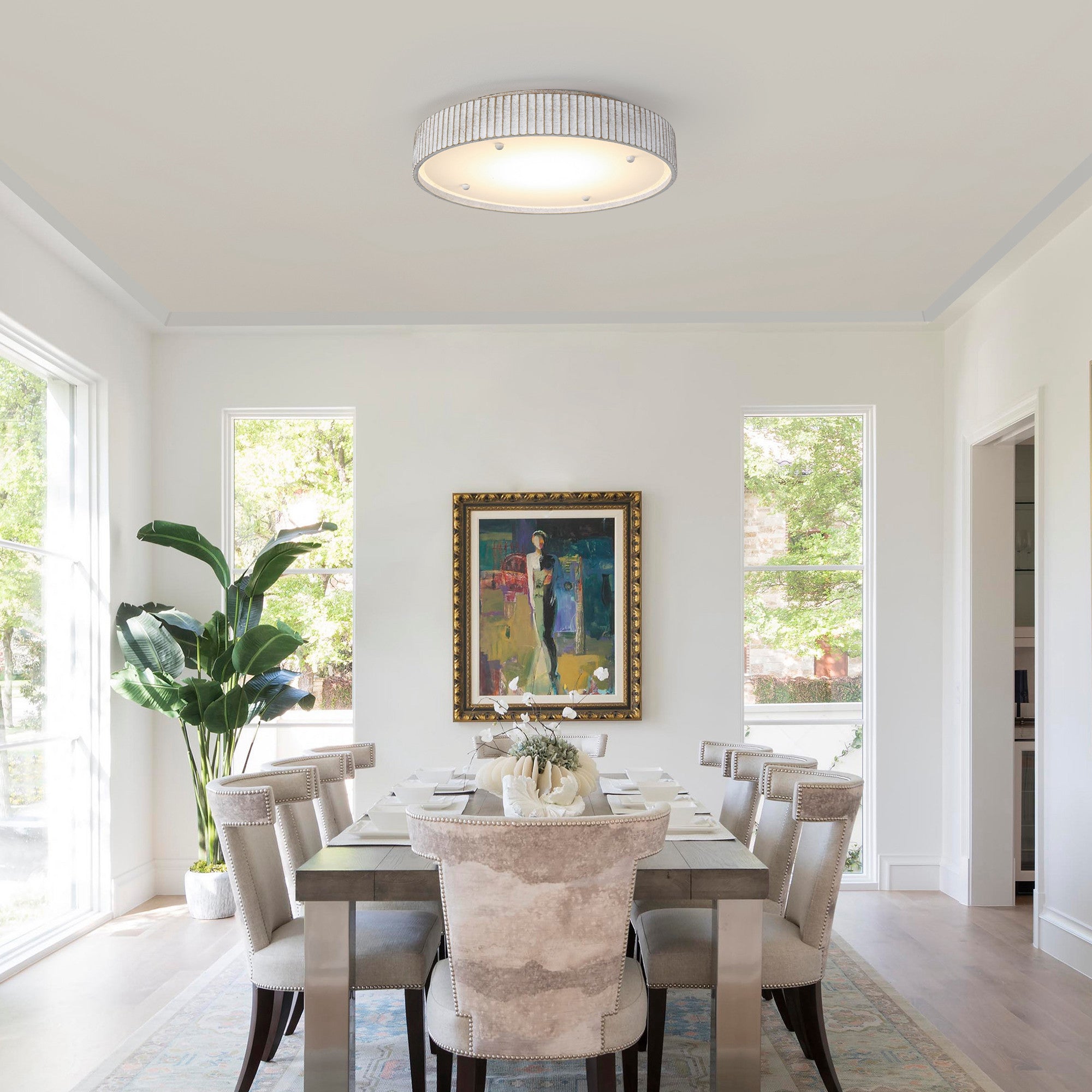 Rattan Weave Flush Mount 17B