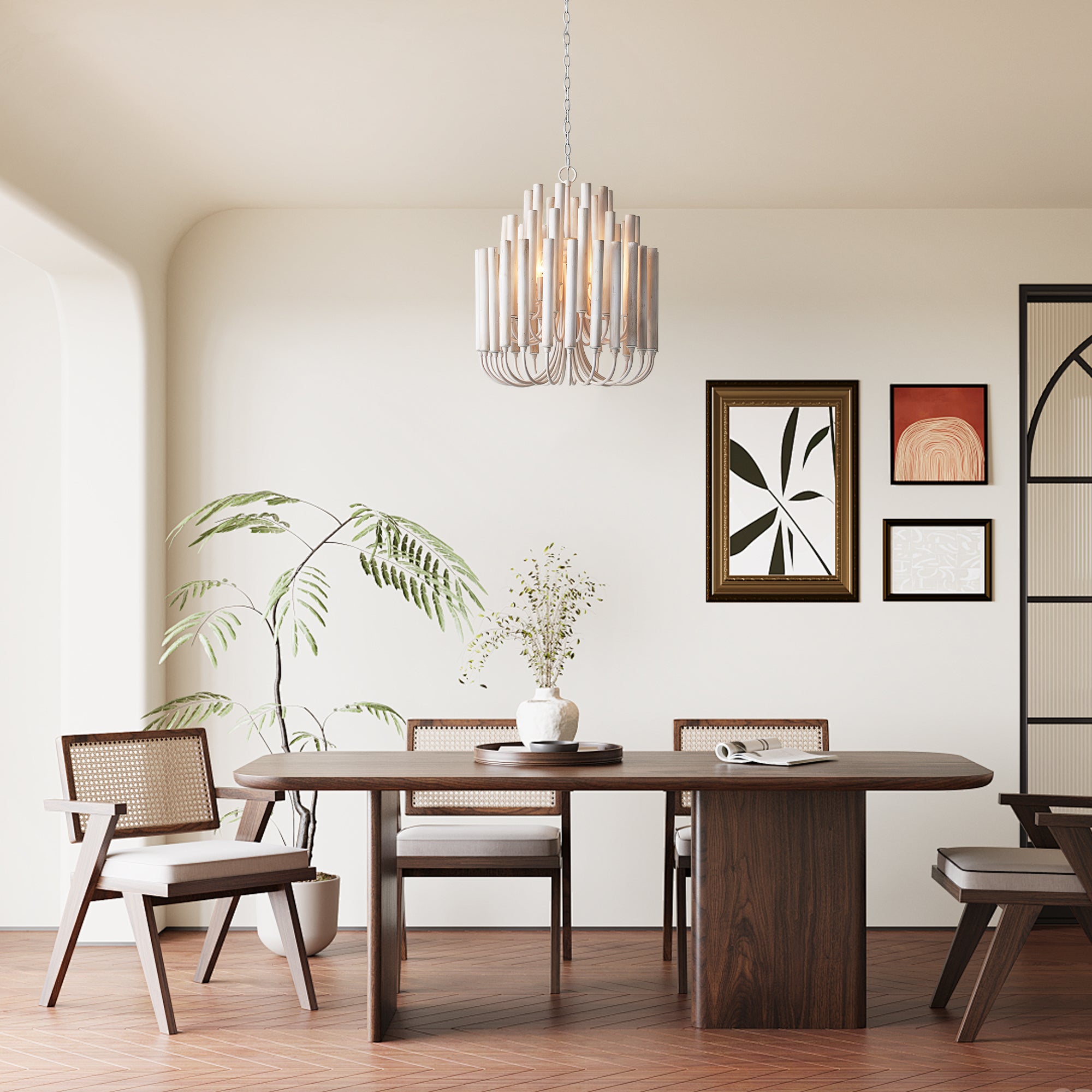 Borg Wooden Chandelier 20"