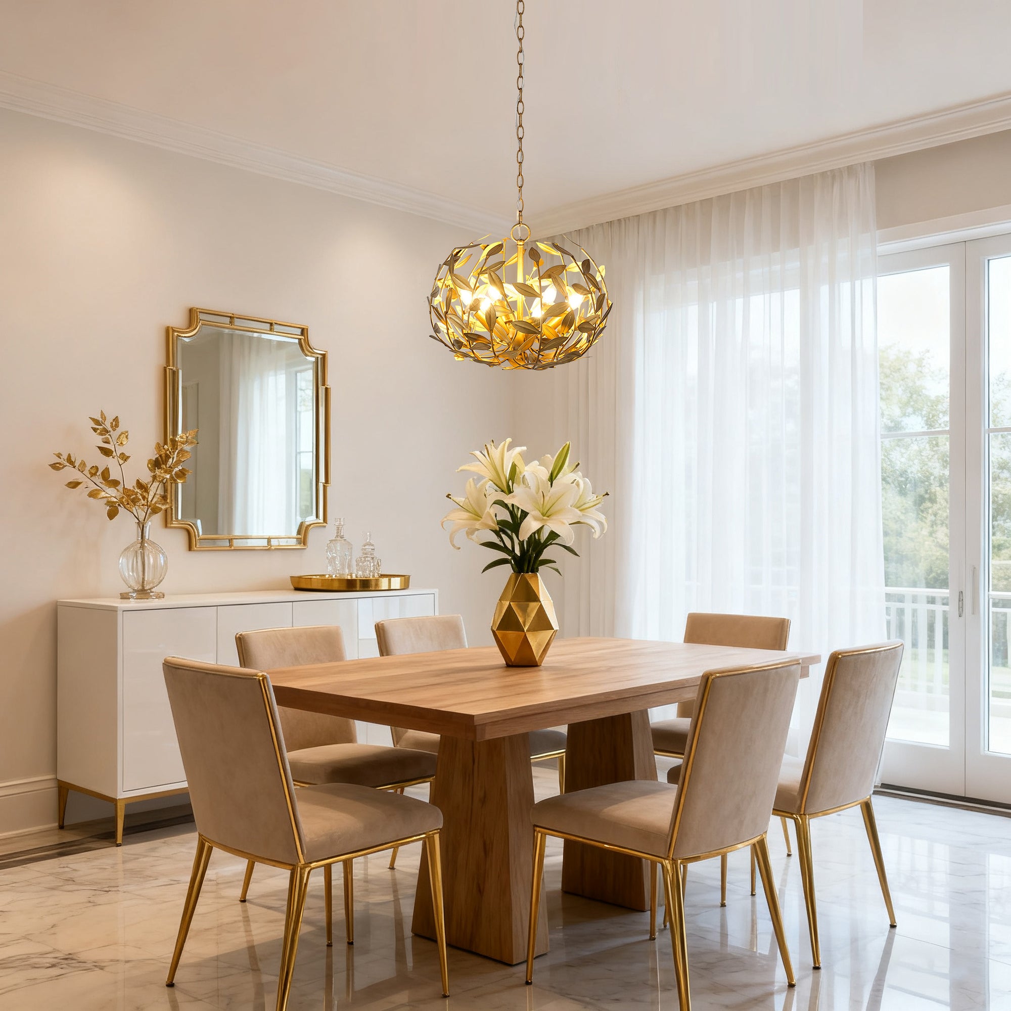 Vic Golden Chandelier 20"