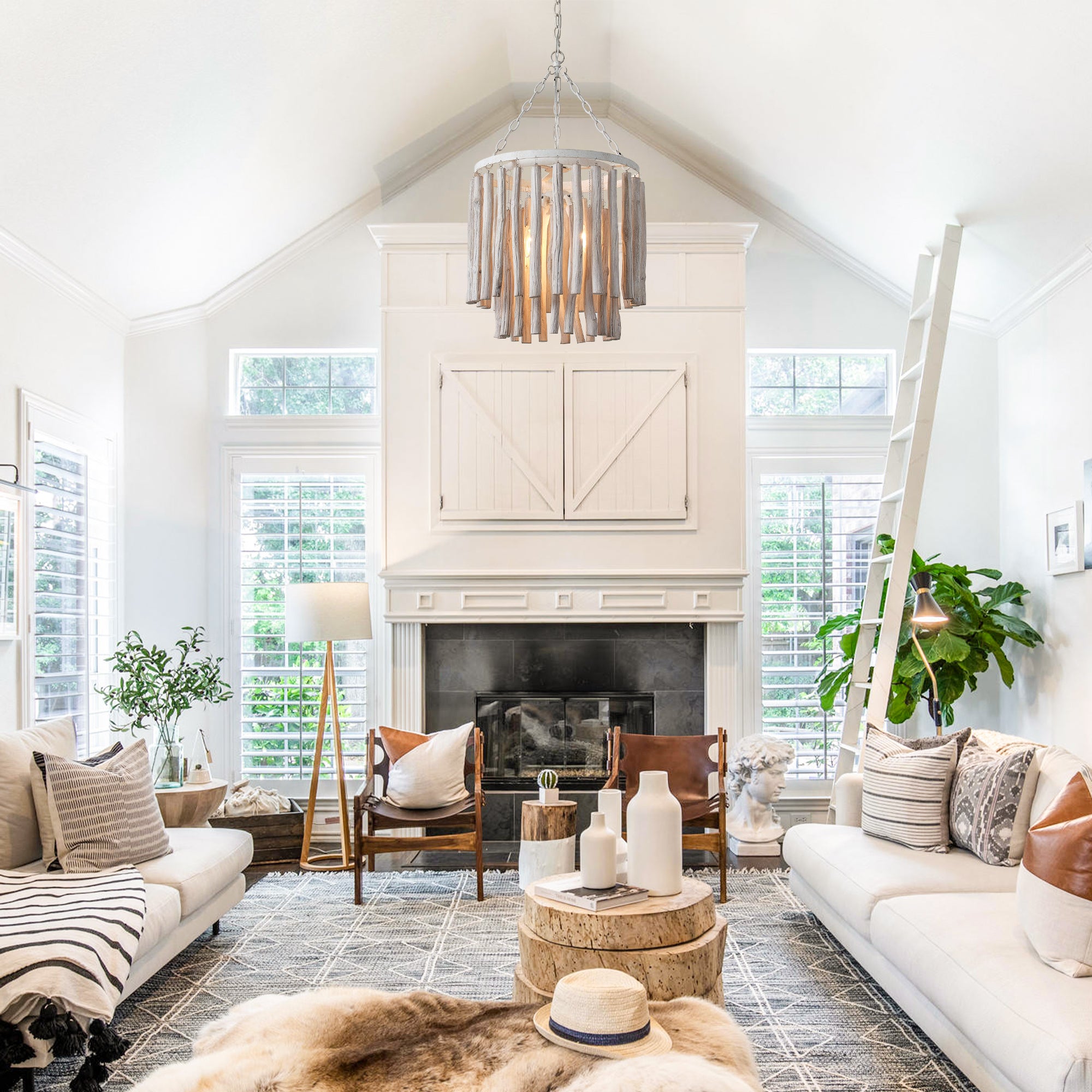 Milo Wooden Chandelier 17"